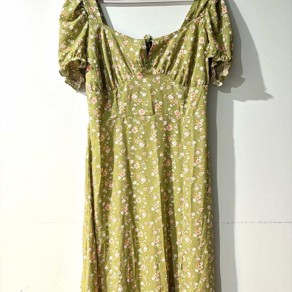 Floral Green Dress